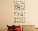 In This House Quotes Wall  Art Stickers